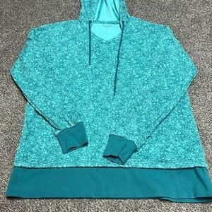 Athleta Sweatshirt Womens XS Pullover Hooded Teal Beach Boho Casual Comfort